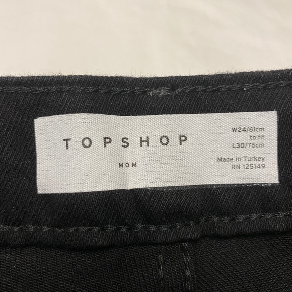 TOPSHOP black “MOM” jeans size 24 - Picture 2 of 6